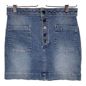 Free People sz 4 We the Free Denim Mini Skirt Light Wash Stretch